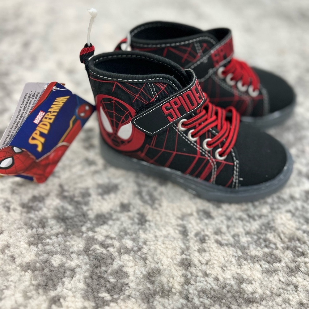 Spider-Man Black and Red High-Top Sneakers